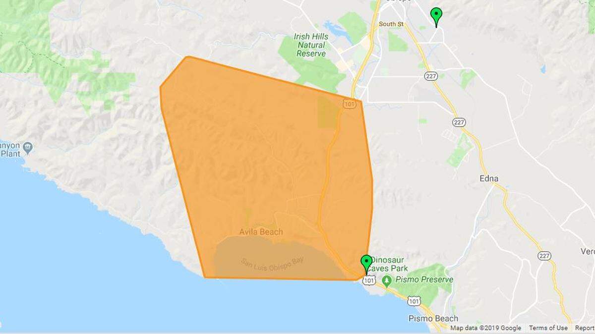 About 2,700 customers in the Avila Valley area are without power on Friday, PG&E says.