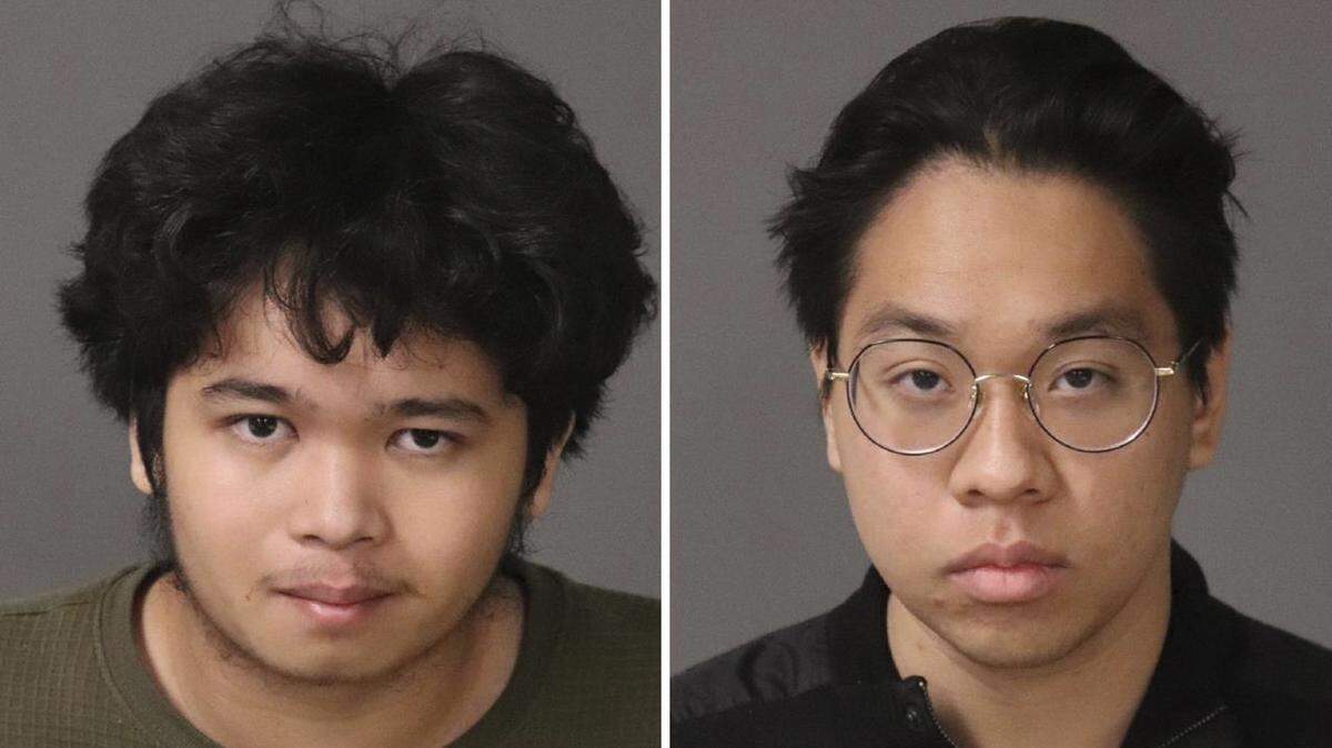 Cal Poly students Charles Hojaboom, left, and Brandon Pham were arrested on Saturday, Nov. 11, 2023, after police allegedly found them with guns, other weapons and ammunition on campus, according to a Clery Act notification.