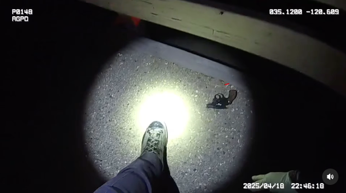 Arroyo Grande police released video of a chase and arrest that occurred on April 18, 2025. A suspect fled a traffic stop and tried to ditch a handgun in the process. After the arrest, officers retraced their steps and found the gun.