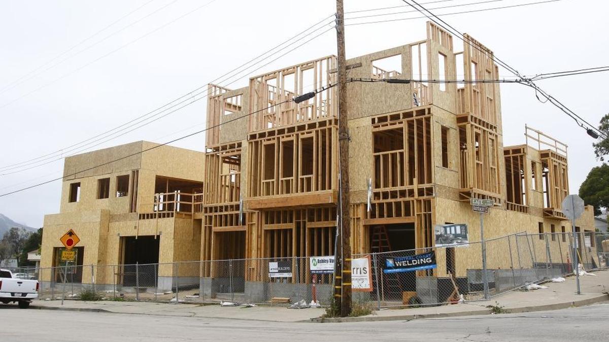 Seven residential units and two retail tenant spaces are being built at the site of a dilapidated gas station at Kentucky and Taft streets in San Luis Obispo. Construction is expected to be finished in late July.