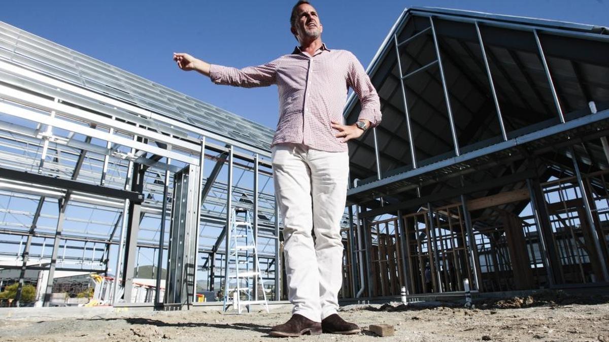 SLO Brewing Co. co-owner Rodney Cegelski shares plans in February for the brewery’s new production facility/tasting room, The Rock, being built near the San Luis Obispo County Regional Airport.