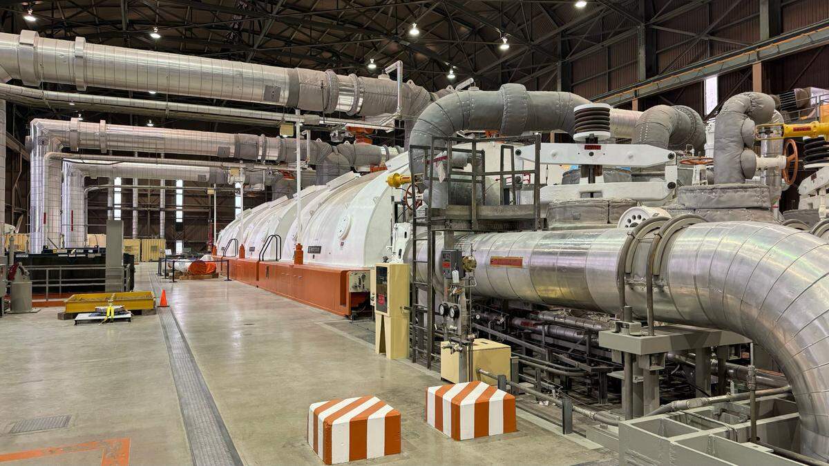The Unit 1 turbine at Diablo Canyon nuclear power plant in April 2024.