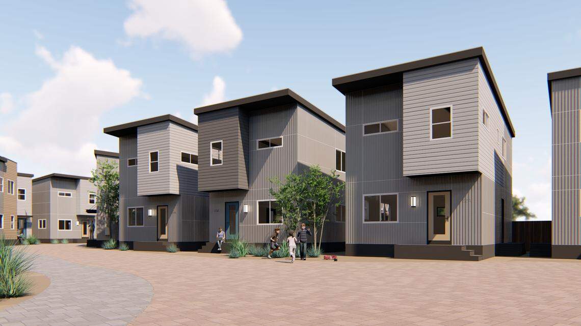 A rendering of San Luis Obispo's Downtown Terrace project shows how the complex with 30 two-story homes will look.