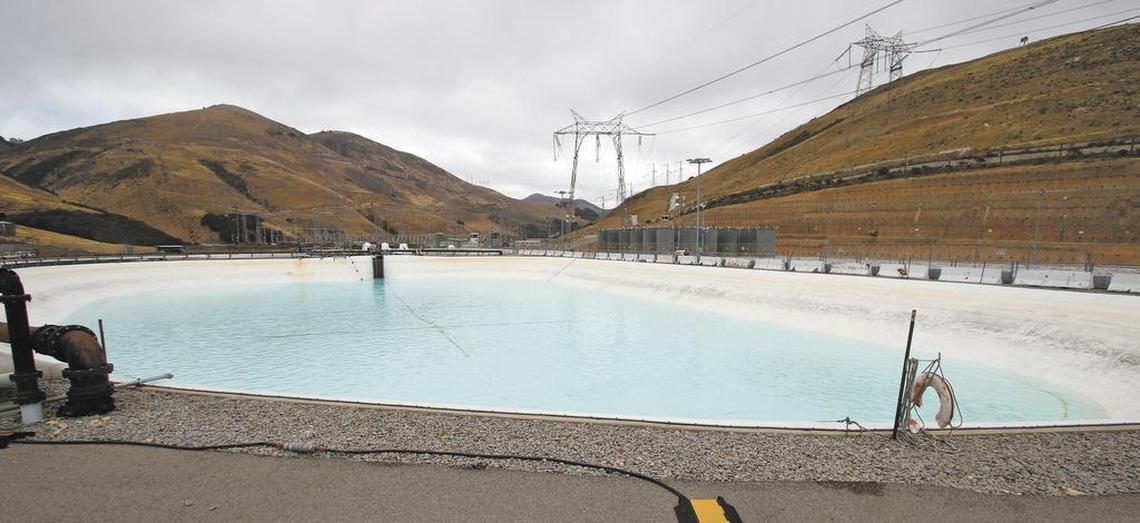 Two reservoirs can hold 5 million gallons of purified water on the hillside above Diablo Canyon Nuclear Power Plant. David Middlecamp 5-29-2015