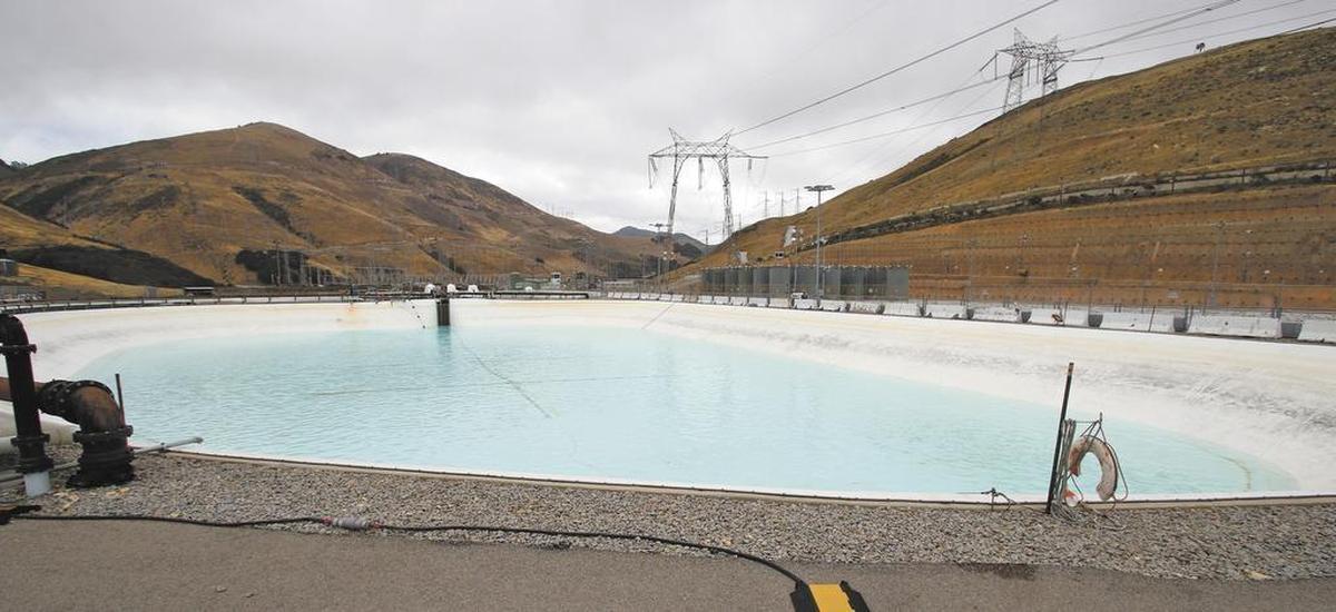 Two reservoirs can hold 5 million gallons of purified water on the hillside above Diablo Canyon Nuclear Power Plant. David Middlecamp 5-29-2015