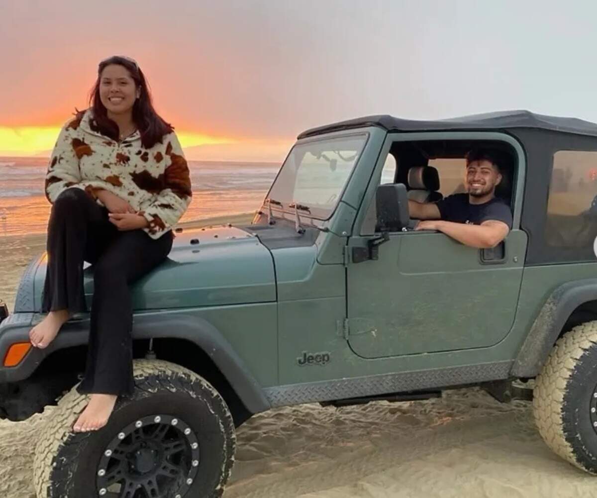 Mireya Leon and Julian Casares enjoy a beach visit on the Central Coast. The young couple died this week while on vacation in Mexico, and fundraisers are underway to help their families with expenses.