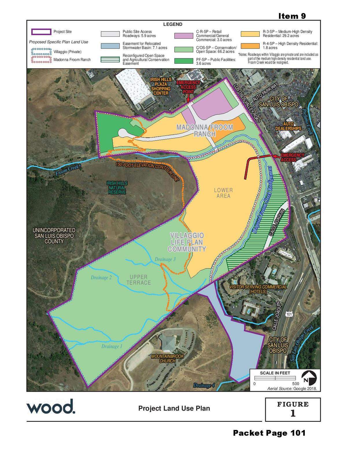 A map of the planned Froom Ranch development plan in SLO