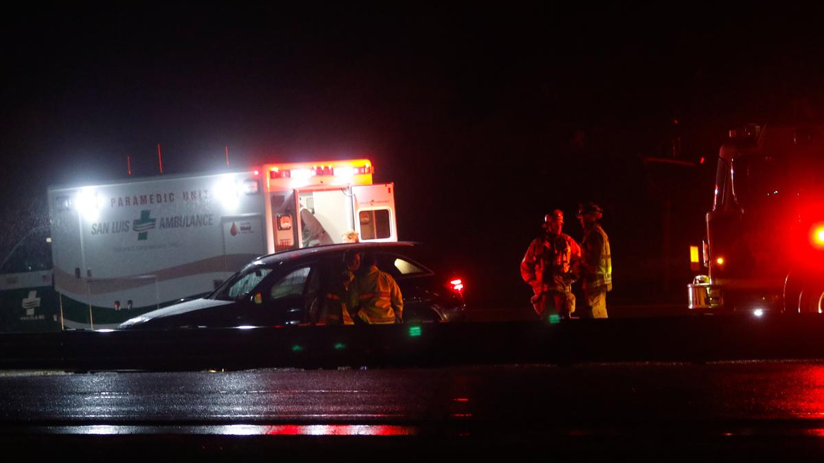 Firefighters, San Luis Ambulance and the CHP responded early Thursday morning to a vehicle that went off the road into the center divider on Highway 101 near Avila Bay Drive in Avila Beach. One person was taken to the hospital.