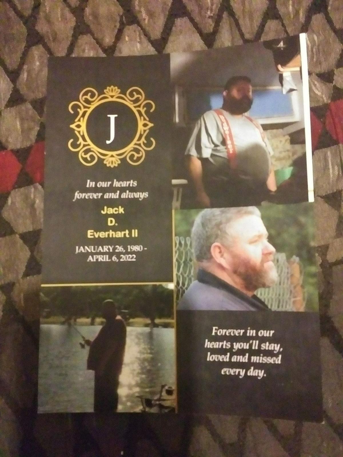 Jack Everhart died on April 6 in a shooting incident in Santa Margarita. His family is mourning his death.
