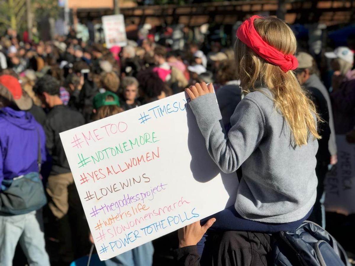 Signs from Saturday’s “Hear Our Vote: Voices of Resistance Rally.”