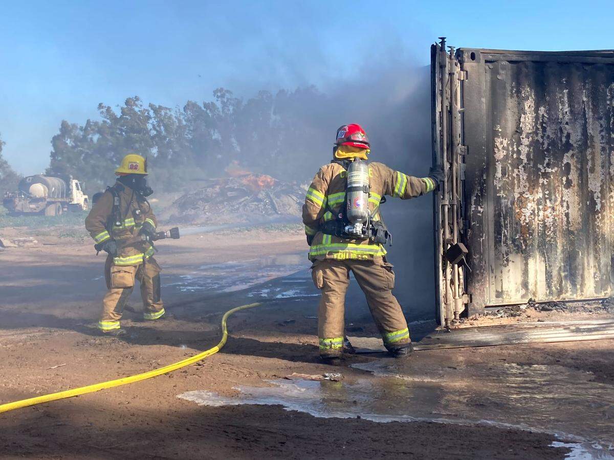 A fire took place on Cherry Blossom Road in Nipomo on Wednesday, causing farm equipment damage.