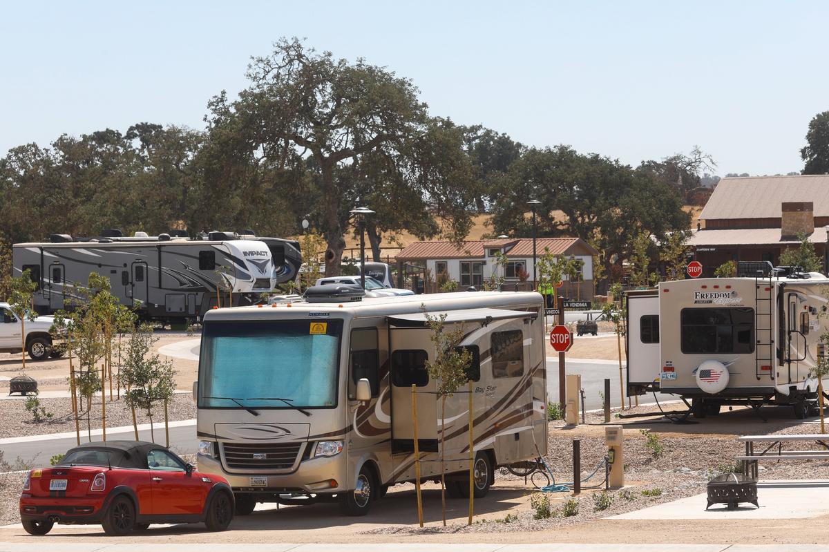 Cava Robles RV resort, which opened in summer 2018, has more than 300 spaces for RVs, cabin rentals and resort amenities that include two pools, a club house, putting green, wine tasting, a bistro and walking trails.