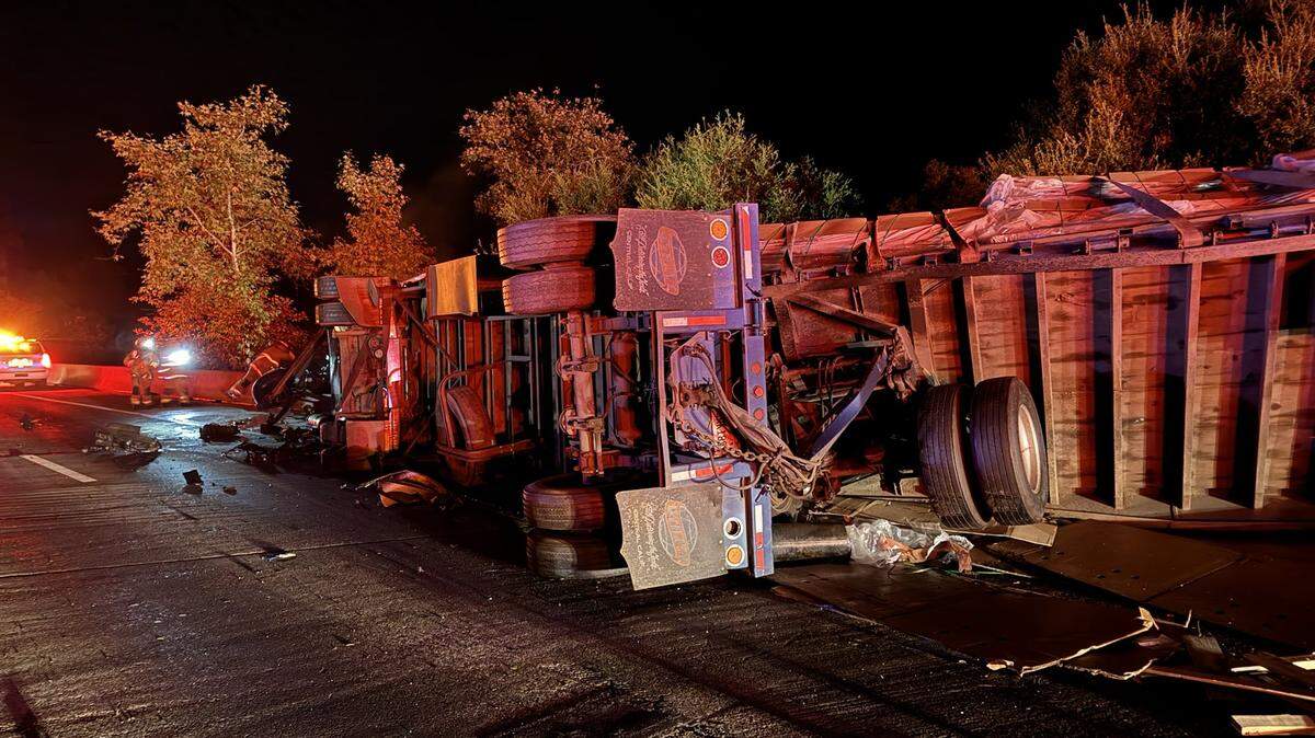 The driver of a pickup was killed in a crash with a semi truck on southbound Highway 101 in Santa Barbara County on Jan. 5, 2025.