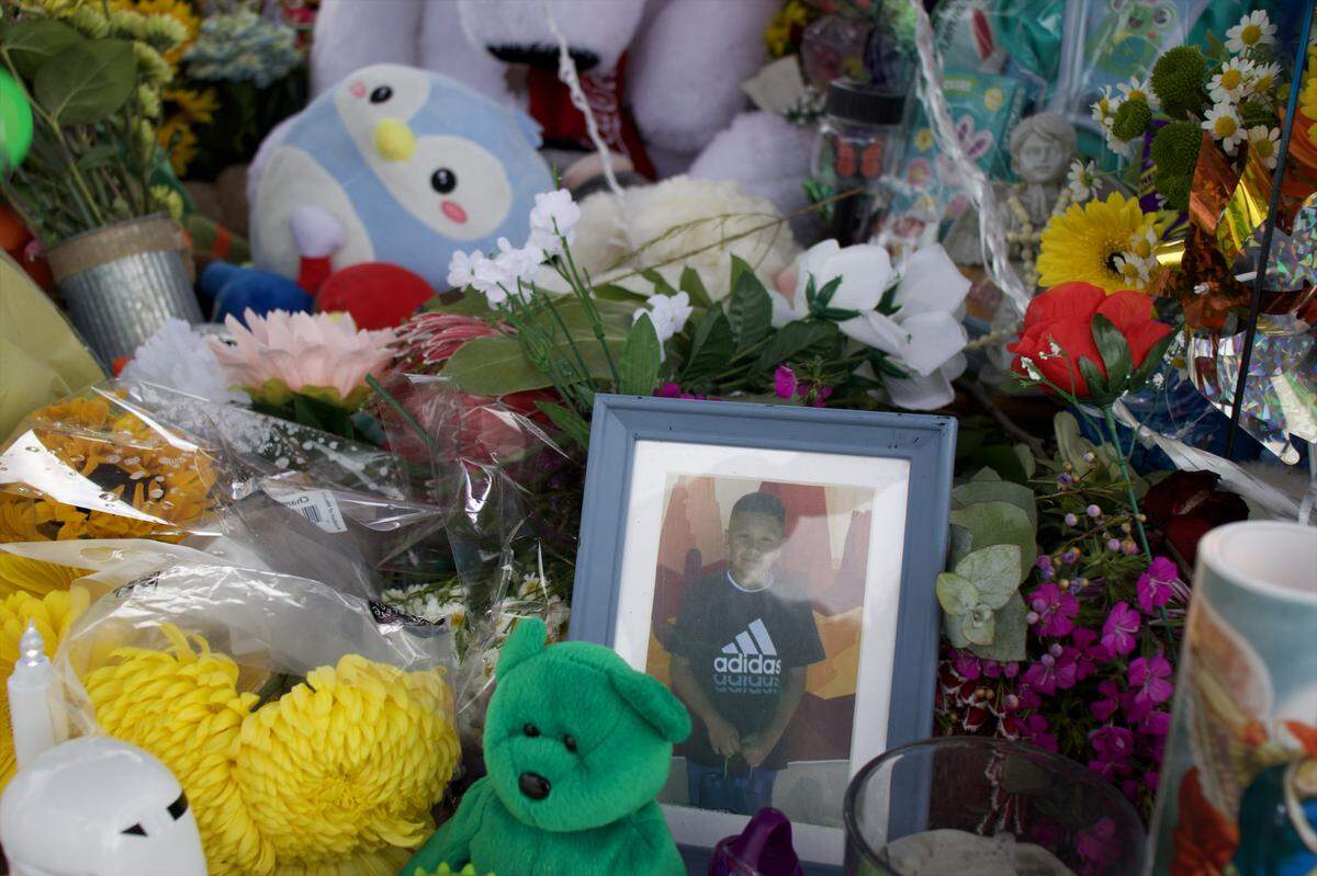 The growing memorial for José Gutiérrez, the 11-year-old boy killed in a hit-and-run in Atascadero on March 15, 2025, is filled with candles, flowers and messages three days after the crash, showing the outpouring of community support for the family. It sits on the sidewalk in front of the Danish Care Center at 10805 El Camino Real, where the boy was hit.