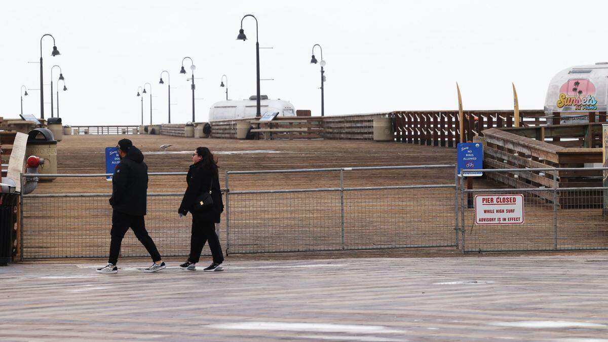 The Pismo Beach Pier was closed due to a major winter storm that hit San Luis Obispo County on Jan. 4, 2023.