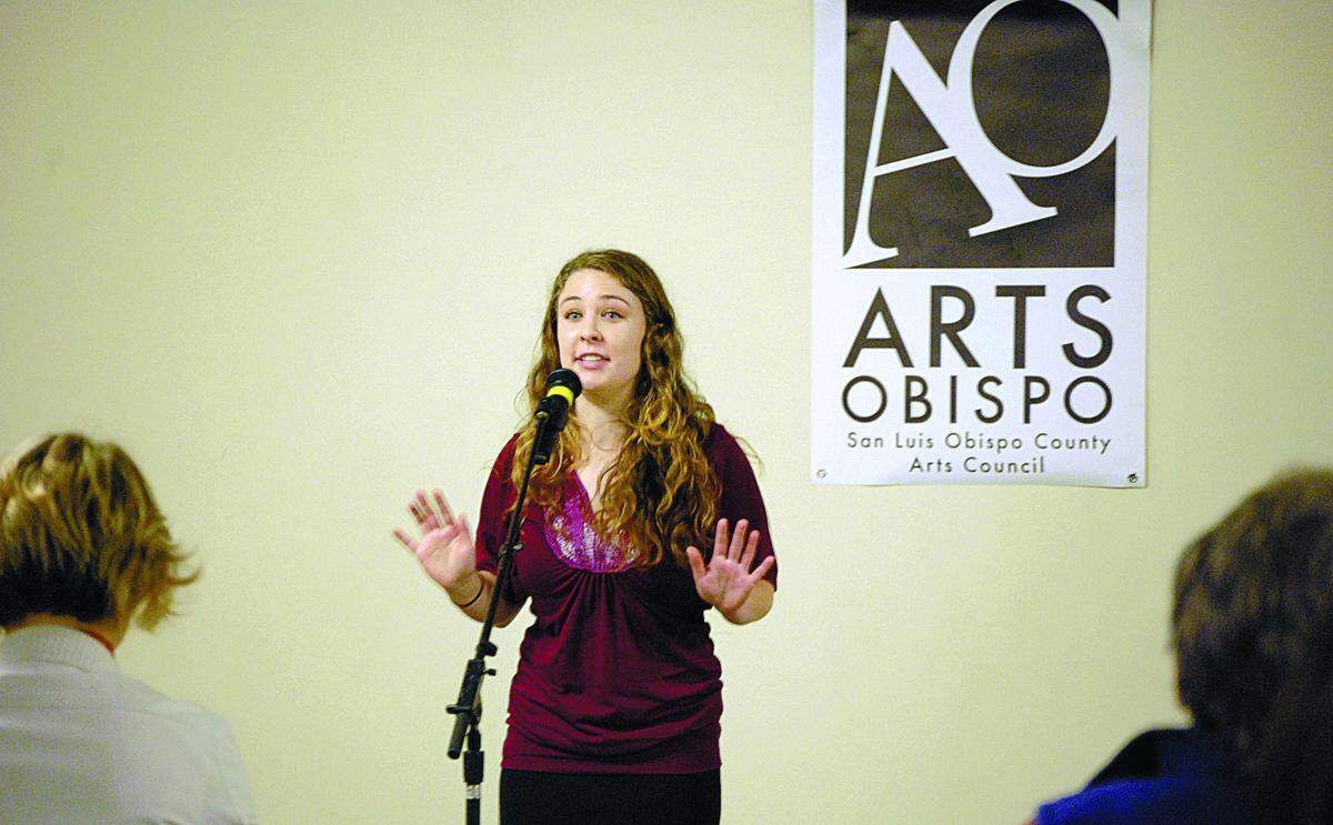 Catherine Hall, a senior at Mission Prep in San Luis Obispo, participates in a countywide Poetry Out Loud competition in 2010. It’s one of several programs overseen by Arts Obispo, the San Luis Obispo County Arts Council.