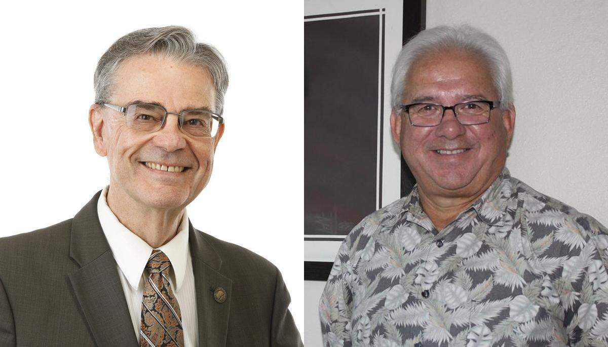 Paso Robles Mayor Steve Martin, left, is running for re-election against challenger Michael Rivera.