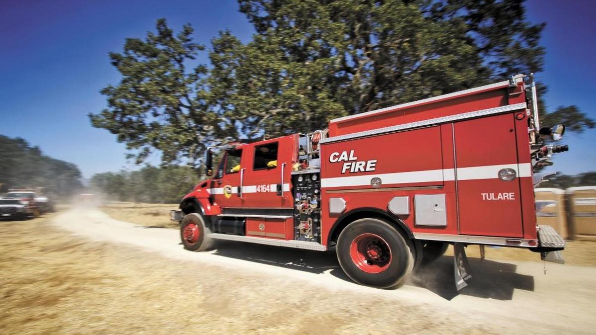 A Cal Fire truck in Santa Margarita.
