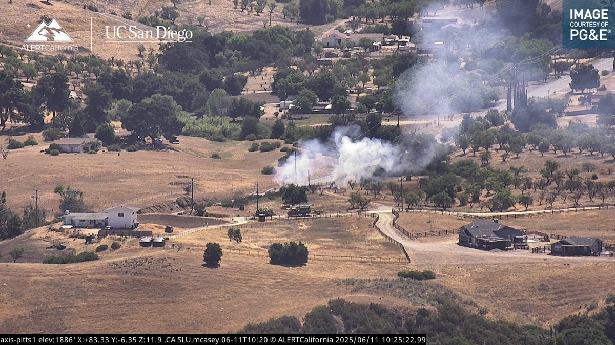 Downed power lines sparked a fire along Nacimiento Lake Drive on Wednesday, June 11, 2025.