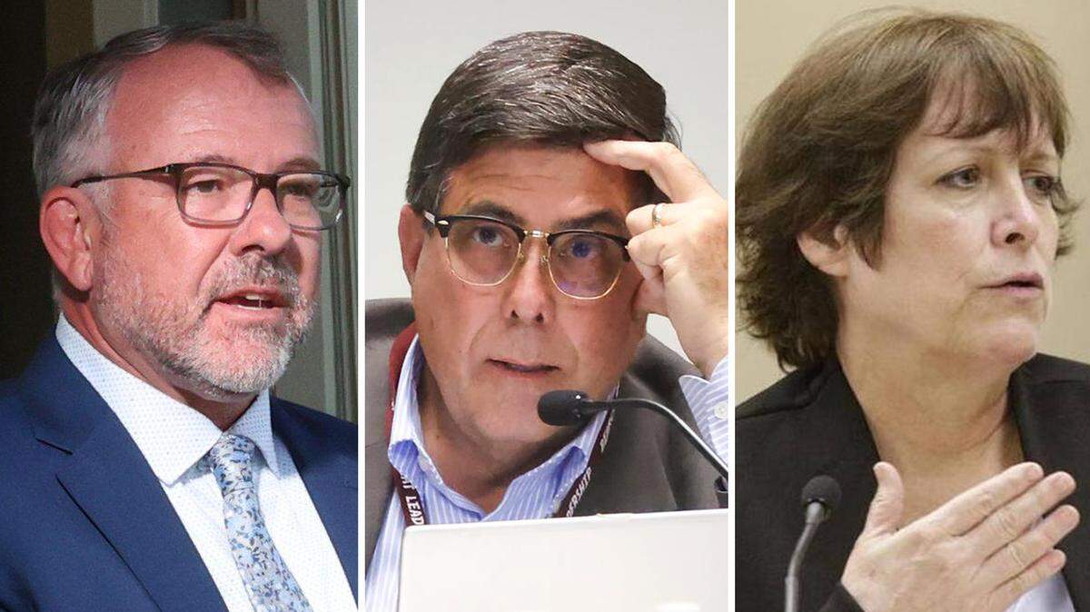Paso Robles city manager Ty Lewis, left, has accused Councilman Chris Bausch and CalCoastNews reporter Karen Velie of spreading lies about him and conspiring to force him out of his job.