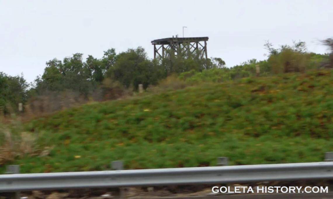 The water tower from the Nazi POW camp on the Gaviota Coast which was recently destroyed by windy weather.