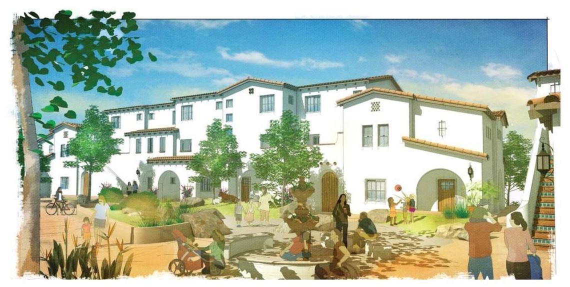 A rendering of the proposed Courtyard at the Meadows.