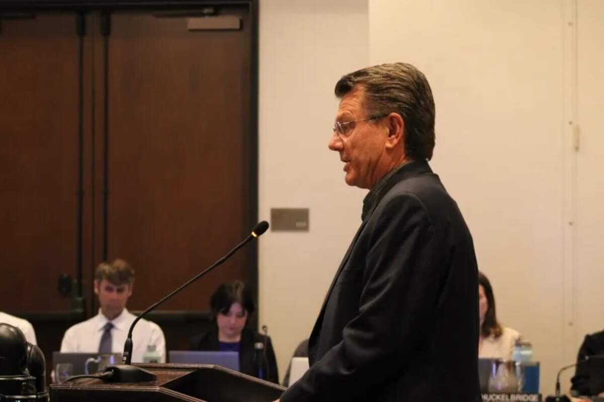 Steve Rusch, Sable’s vice president of environmental and governmental affairs, addresses the California Coastal Commission, calling the matter a “fundamental disagreement.”