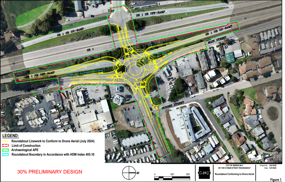 The Morro Bay City Council halted work an environmental impact study on April 22, 2025, for a roundabout proposed for the intersection of Main Street, Highway 1 and Highway 41.
