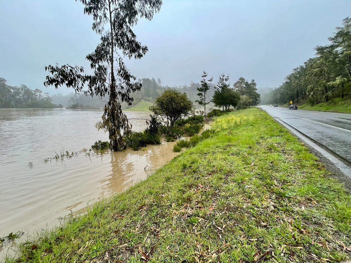 Floodwaters turned this field in to a lake off Highway 1 in Cambria on March 10, 2023.