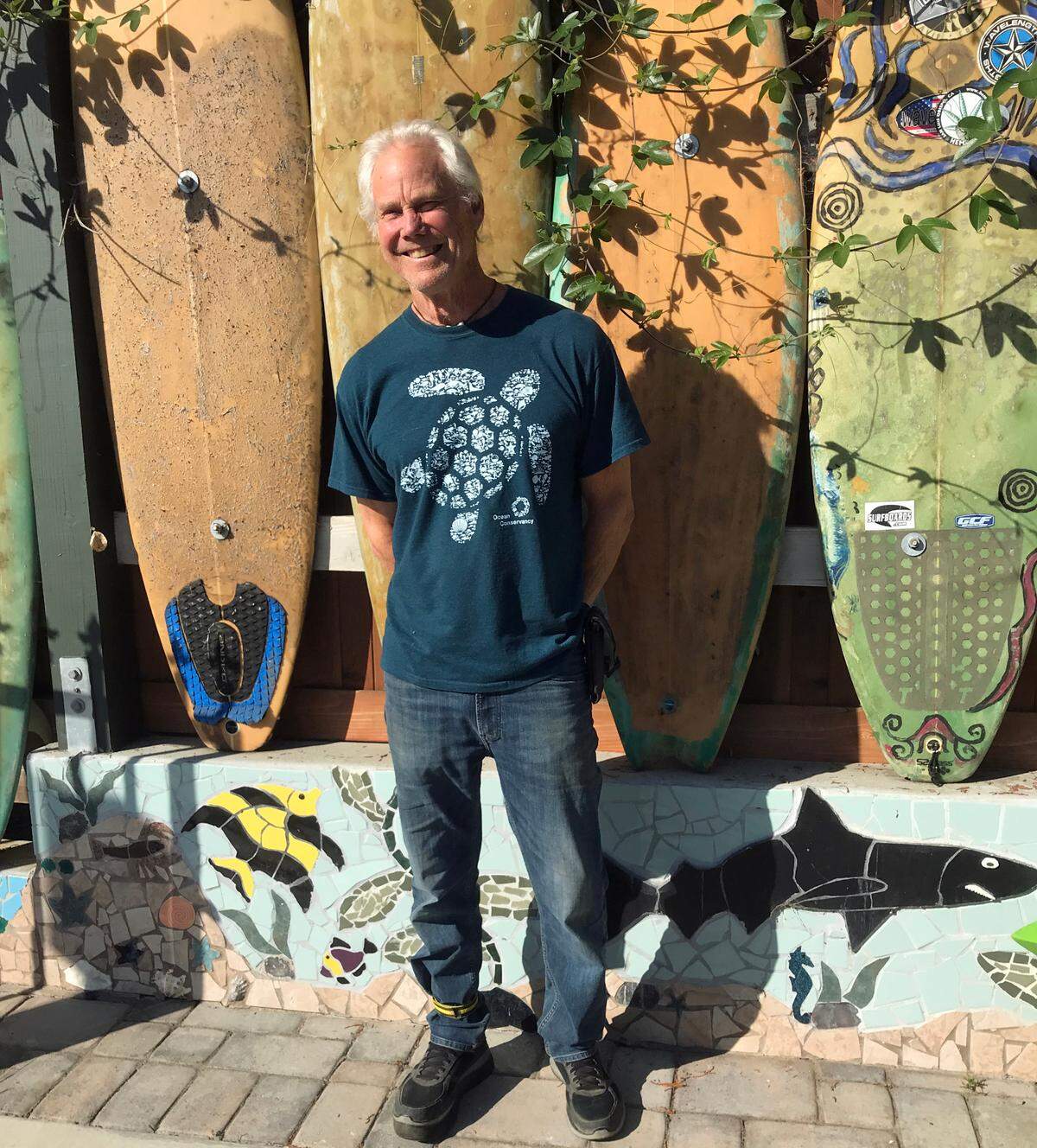 Mosaic craftsman Tom Snyder of Cambria is just one of the local artists with work on display at Cambria Garden Art at 1568 Main St.