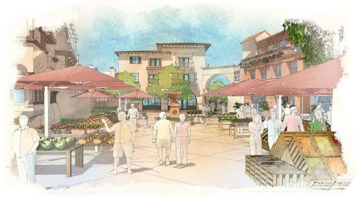 A rendering of the proposed Villaggio development off Los Osos Valley Road in San Luis Obispo.