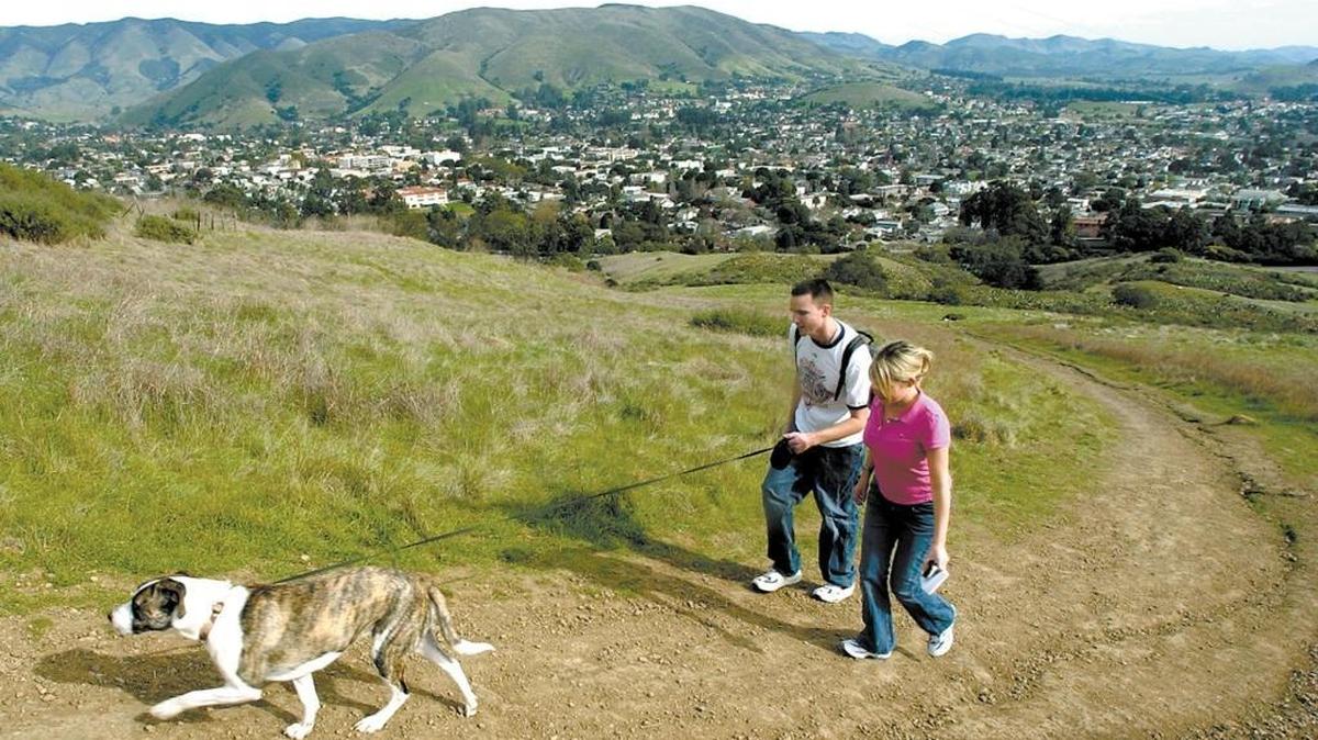 Hikers make their way up Cerro San Luis in San Luis Obispo.