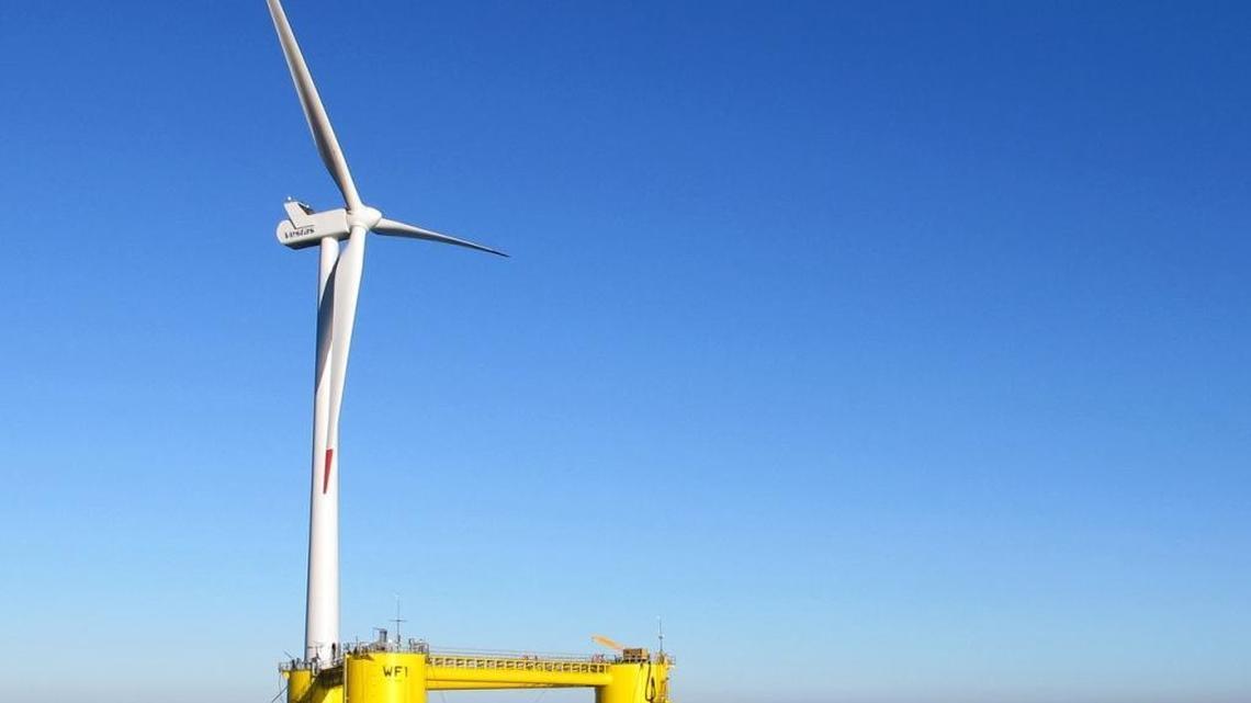 Trident Winds, of Seattle, Wash., envisions creating a wind energy system off the Morro Bay coast using structures that would look similar to a prototype project constructed in Agucadoura, Portugal.