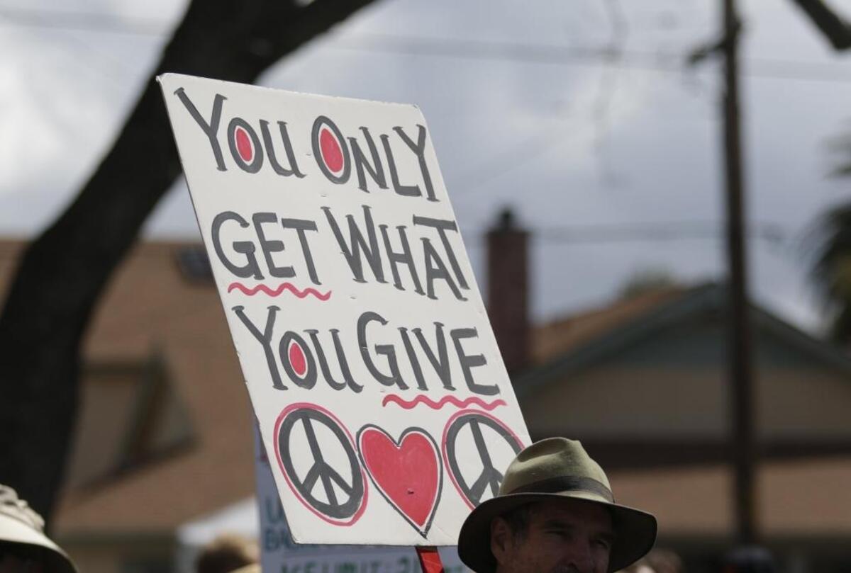 The March for Our Lives began in Mitchell Park in San Luis Obispo, Saturday, March 24, 2018 and wound its way around downtown San Luis Obispo.
