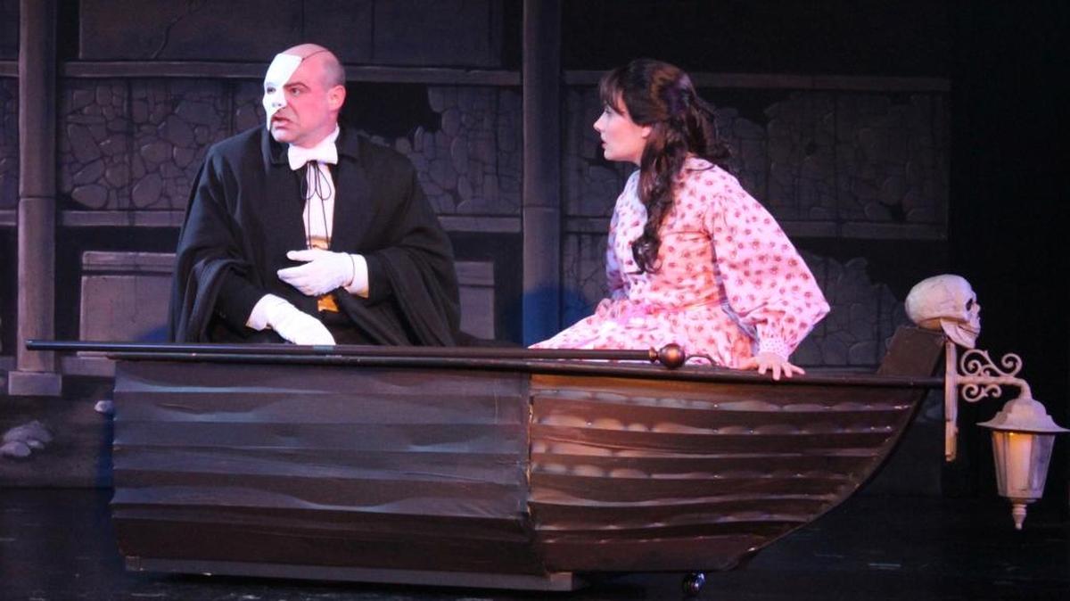 The Phantom (Beau Heckman) and Christine (Katie Worley Beck) appear in “The Phantom of the Melodrama,” playing through Nov. 12 at the Great American Melodrama & Vaudeville in Oceano.