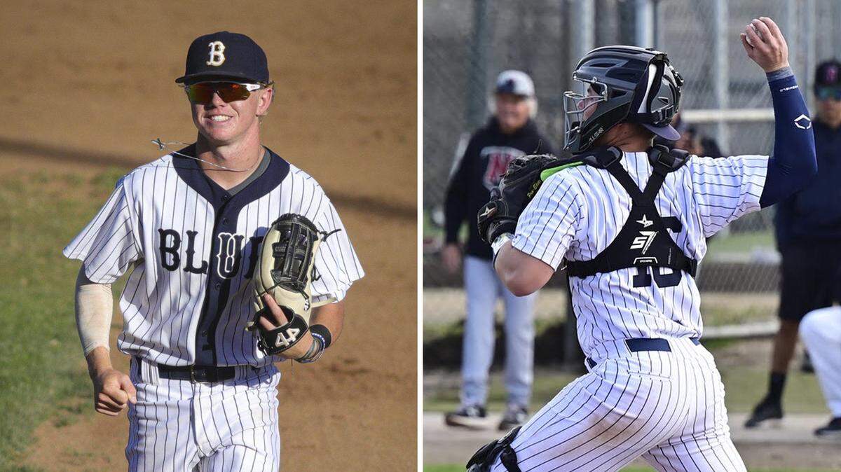 Jake Hixenbaugh of Atascadero, left, and Ryan Tayman of Arroyo Grande are both going on to play collegiate baseball.