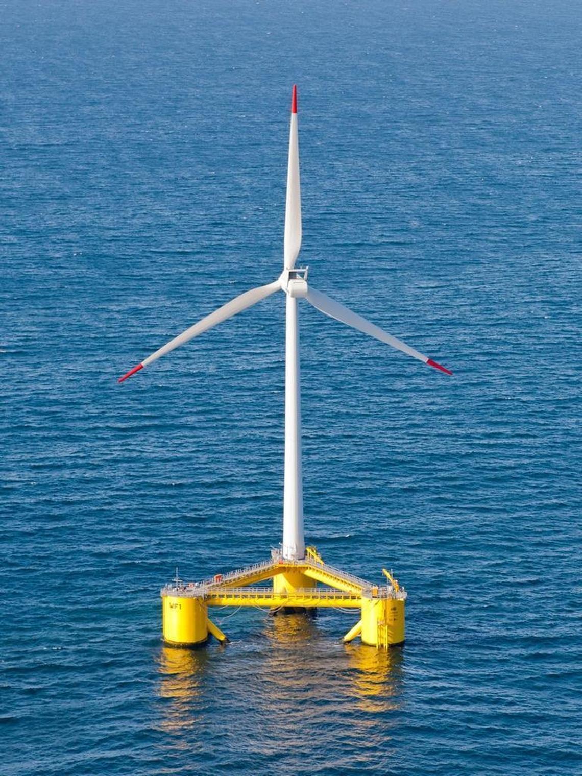 Castle Wind envisions creating a wind energy system off the Morro Bay coast using structures that would look similar to a prototype project constructed in Agucadoura, Portugal (pictured).
