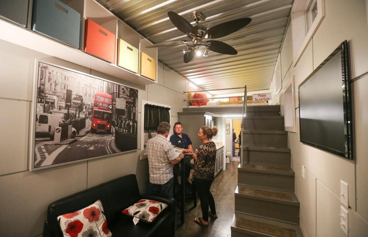 A home built from a 40-foot-long shipping container was one of the highlights at the Wichita Home Remodeling Decorating Expo.