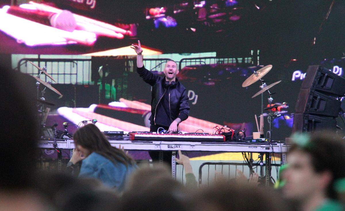Galantis performs at Cal Poly’s “Morning on the Green” music festival on March 15, 2025. The event was an alternative to the St. Fratty’s Day street party.