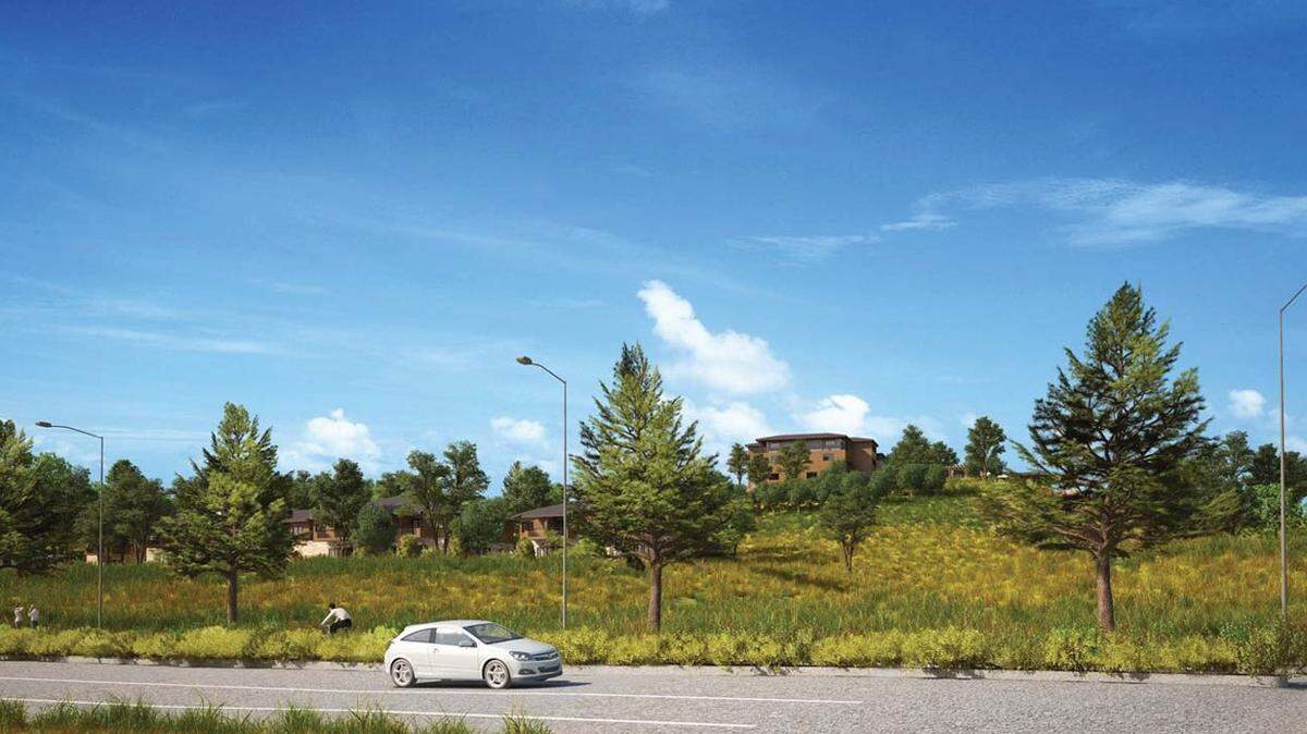 Rendering of the proposed Destino Paso Resort development from the approximate center of the property along Airport Road in Paso Robles. The project would bring four new hotels to the area.