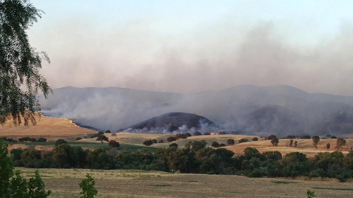 The Parkfield Fire near the San Luis Obispo County/Monterey County line, as seen from San Miguel.
