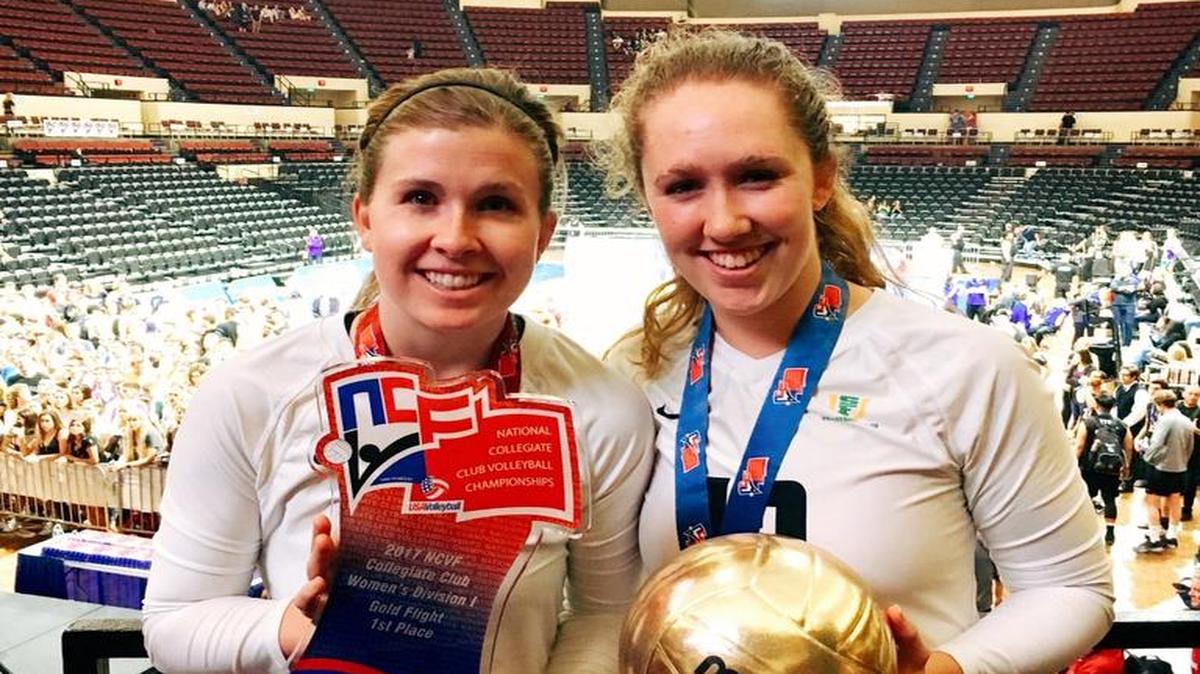 Jenny Martin of San Luis Obispo and Megan McGuigan of Arroyo Grande recently won gold with the University of San Francisco’s women’s club volleyball team at the National Collegiate Club Volleyball Federation championship tournament in Kansas City, Missouri.
