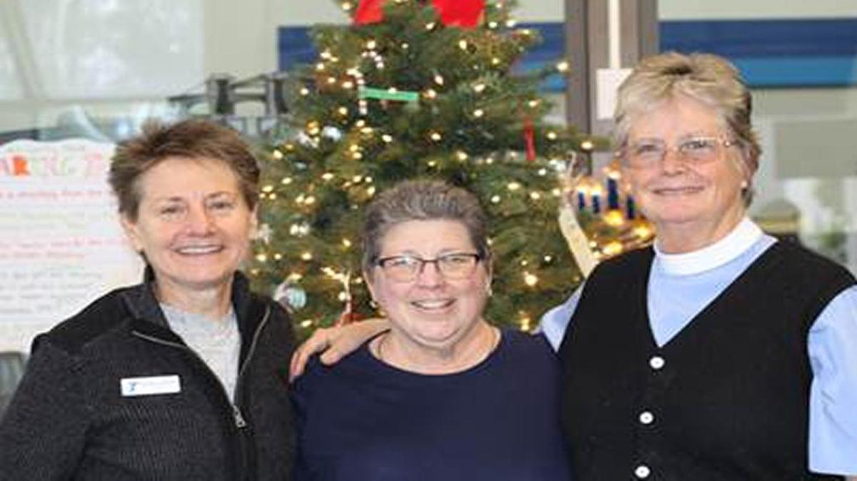 Local resident Lisa Gonzalez, center, made two substantial gifts to her church and the YMCA. Pictured with her are YMCA CEO Monica Grant, left, and the Rev. Caroline Hall of Saint Benedict’s Episcopal Church in Los Osos.