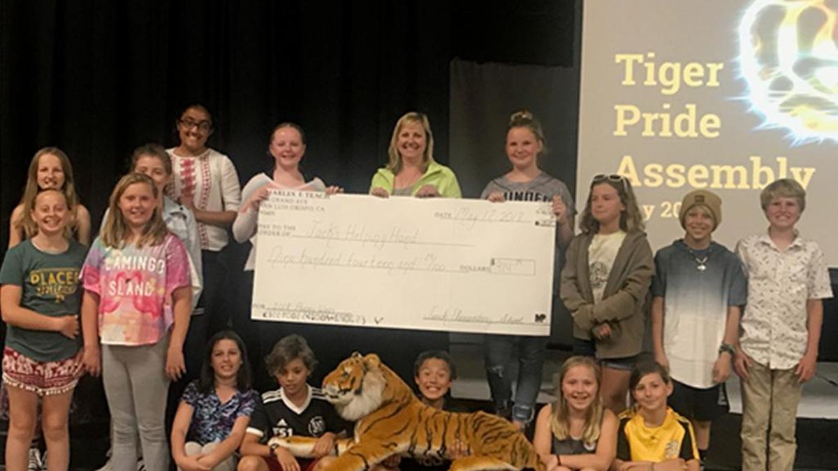 Students from Teach Elementary School in San Luis Obispo recently collected pennies, coins and cash in a “Penny Wars” competition. In total, the students raised more than $900 for Jack’s Helping Hand.