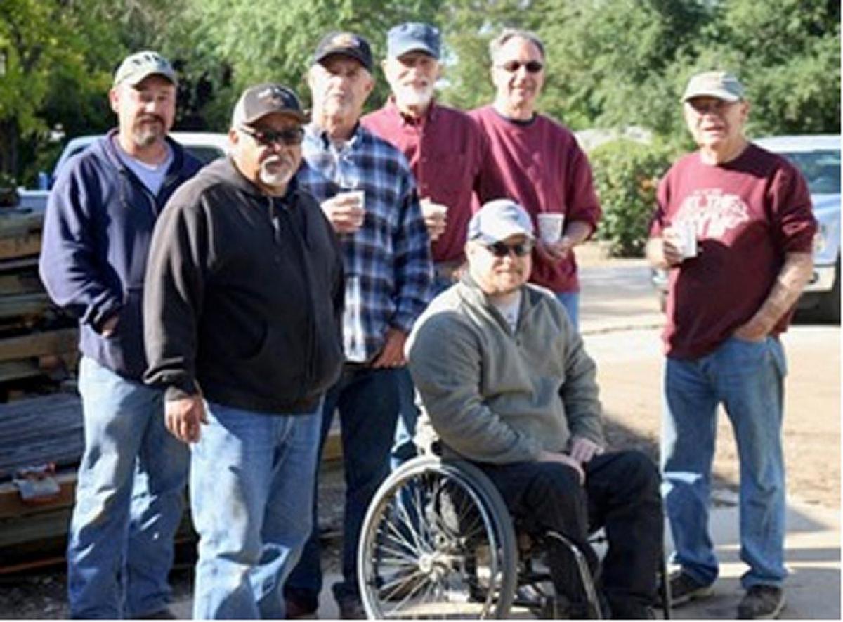 Atascadero Kiwanis members did some demolition work on the site of the new Kinship Center building. Kiwanis members, from left, back row, Chuck Kania, Mike Marquez, Bruce Bevans, Paul Porter and Lon Allen; front row, Tony Villa and Mark Dariz