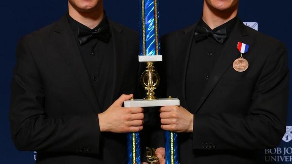 Twins Timothy and Titus Shanks from San Luis Obispo Christian Academy won first place among small instrumental ensembles at the annual American Association of Christian Schools national competition.