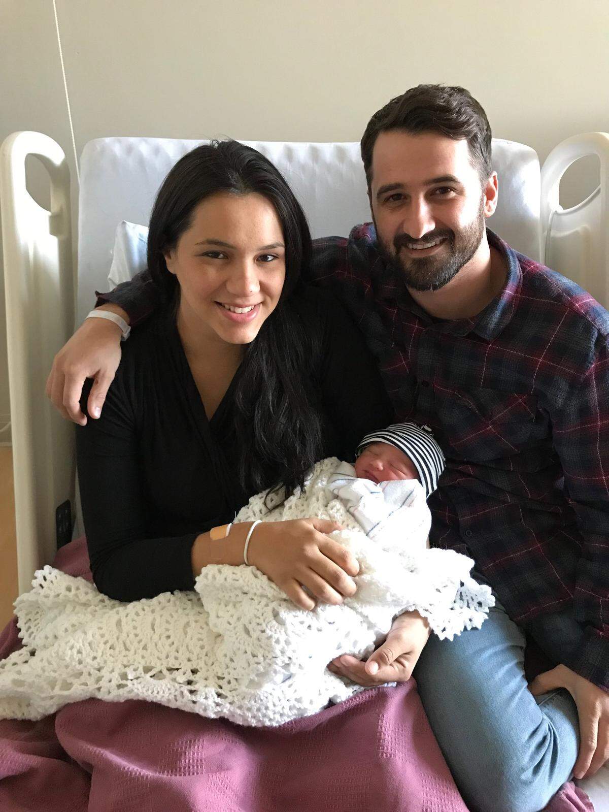 Young parents Katherine and James welcomed their baby boy, Micah James, on Tuesday morning, one of the first SLO County babies of 2019.