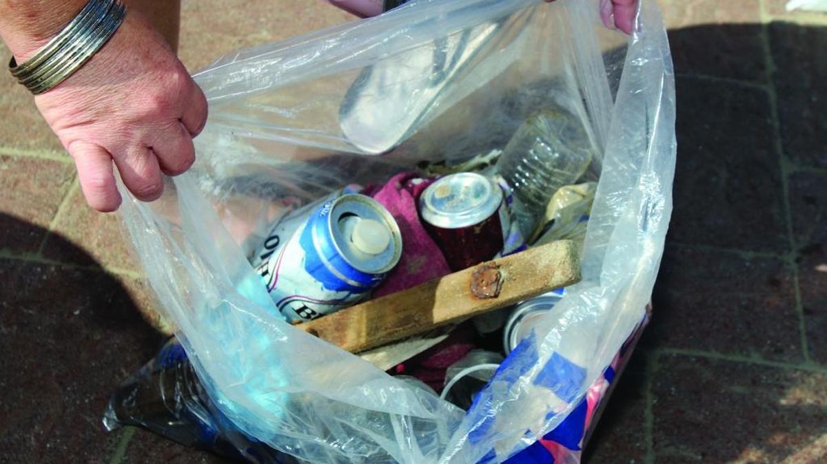 A sampling of the trash brought in from the Pismo Beach Pier beach area during Coastal Cleanup Day in 2015.