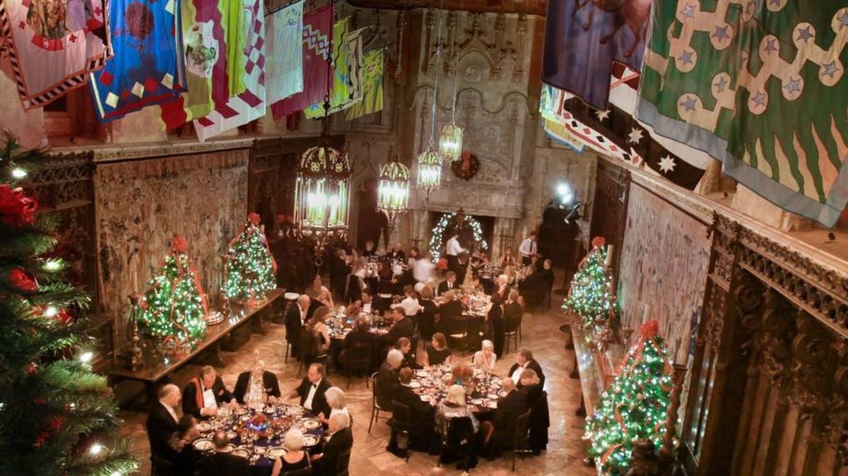 Hearst Castle’s Refectory dining room was decked out for the season in 2009 for a Friends of Hearst Castle’s Holiday Feast.