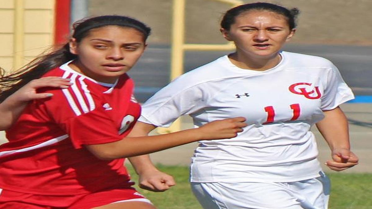 Coast Union High School sophomore Martha Gomez has led the team with five goals in the past two soccer matches. Here, she competes against Santa Maria High School earlier this season.